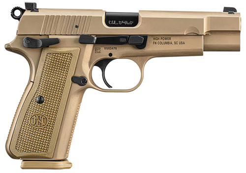 FN High Power 9mm, 4.7" Barrel, Flat Dark Earth, Polymer Grip, 10rd
