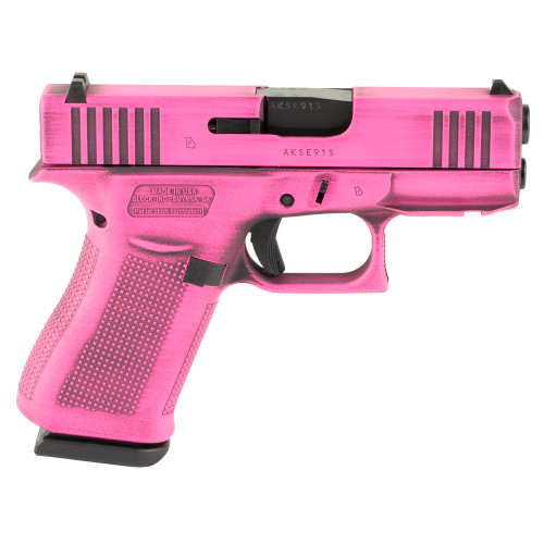 Glock G43X 9mm, 3.41" Barrel, Bubble Gum Pink Cerakote, Fixed Sights, 10rd