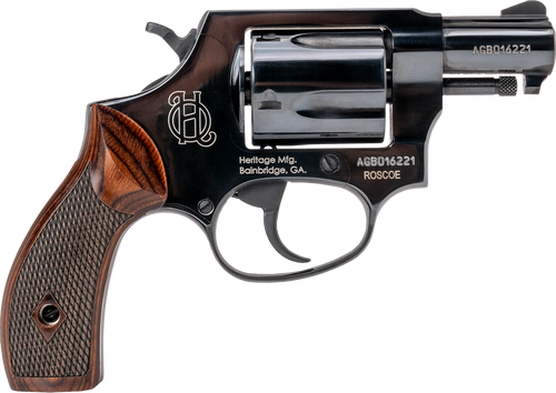 Heritage Roscoe 38 Special +P, 2" Barrel, Black Frame, Wood Grip, 5rd