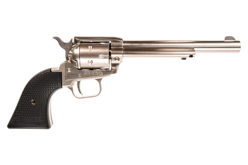 Heritage Rough Rider 22 LR, 6.5" Barrel, Nickel Aluminum Frame, Black Star Polymer Grip, 6rd