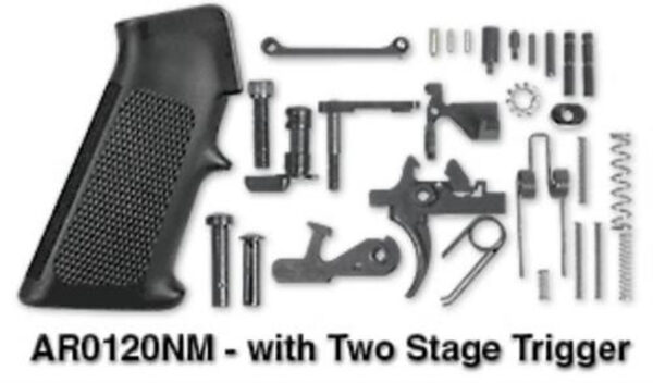 Rock River Arms Lower Receiver Parts Kit, Two Stage Trigger, A2 Grip Black
