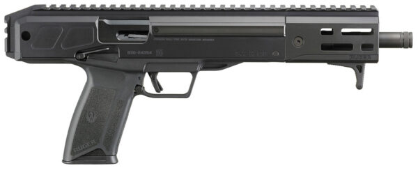 Ruger LC Charger 5.7x28mm,10.30" Threaded Barrel, Black, M-Lok Handguard, Picatinny Brace Adapter, Textured Grip, Ambi Controls, Handstop, 20rd