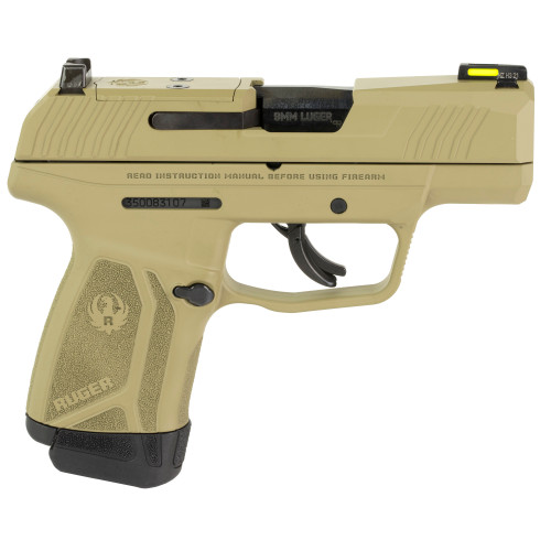 Ruger MAX-9 9mm, 3.2" Barrel, Flat Dark Earth, Optic Ready, No Safety, 12rd