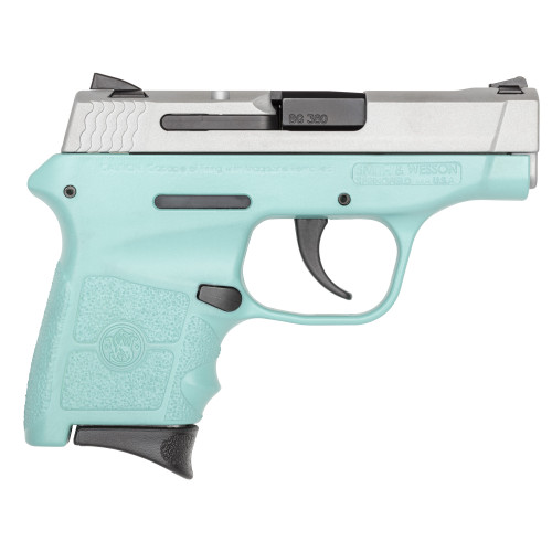 Smith & Wesson M&P Bodyguard 380 ACP, 2.75" Barrel, Robins Egg Blue Frame, Silver Slide, 6rd