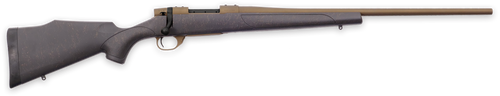 Weatherby Vanguard Weatherguard 6.5 Creedmoor, 22" Threaded Barrel, Black W/ Bronze Webbing, Bronze Rec, 4rd